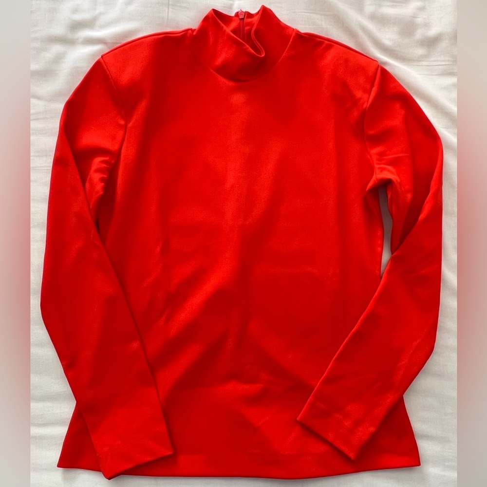 H&M - Neon Red Turtleneck with Shoulder Pads